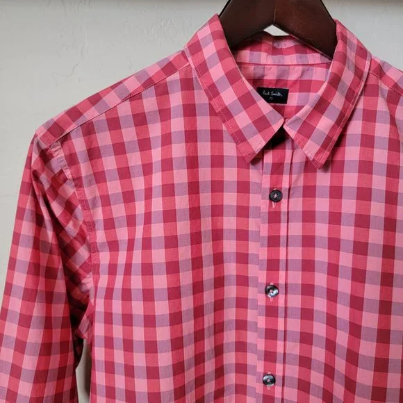 Paul Smith Button Up Red Gingham Plaid Shirt - Picture 3 of 16
